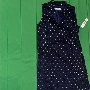 Chetta B Navy Mini Dress with Anchor Print